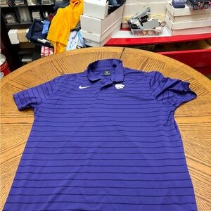 Nike Men's K-State Purple Polo Shirt with Stripes (Team Issued)